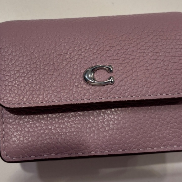 Coach Lavender Silver Essential Half Flap Card Dogleash Clip Chain Case - Picture 1 of 15